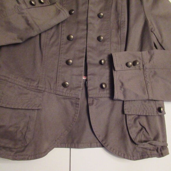 Military Style Jacket Size 8 Womens, Divided by H&M, Mandarin Collar - Picture 13 of 16